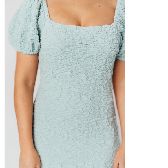Endless Blu Midi Dress Textured Green Seafoam - XL - Picture 3 of 11